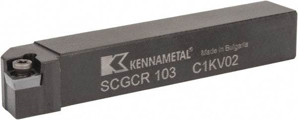 Kennametal - SCGC, Right Hand Cut, 0° Lead Angle, 5/8" Shank Height x 5/8" Shank Width, Neutral Rake Indexable Turning Toolholder - 4" OAL, CP..32.5. Insert Compatibility, Series Screw-On - Americas Industrial Supply