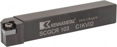 Kennametal - SCGC, Right Hand Cut, 0° Lead Angle, 5/8" Shank Height x 5/8" Shank Width, Neutral Rake Indexable Turning Toolholder - 4" OAL, CP..32.5. Insert Compatibility, Series Screw-On - Americas Industrial Supply
