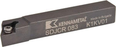 Kennametal - SDJC, Right Hand Cut, 3° Lead Angle, 1/2" Shank Height x 1/2" Shank Width, Neutral Rake Indexable Turning Toolholder - 3-1/2" OAL, DC..32.5. Insert Compatibility, Series Screw-On - Americas Industrial Supply
