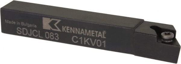 Kennametal - SDJC, Left Hand Cut, 3° Lead Angle, 1/2" Shank Height x 1/2" Shank Width, Neutral Rake Indexable Turning Toolholder - 3-1/2" OAL, DC..32.5. Insert Compatibility, Series Screw-On - Americas Industrial Supply