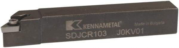 Kennametal - SDJC, Right Hand Cut, 3° Lead Angle, 5/8" Shank Height x 5/8" Shank Width, Neutral Rake Indexable Turning Toolholder - 4" OAL, DC..32.5. Insert Compatibility, Series Screw-On - Americas Industrial Supply