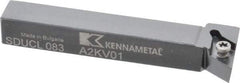 Kennametal - SDUC, Left Hand Cut, 3° Lead Angle, 1/2" Shank Height x 1/2" Shank Width, Neutral Rake Indexable Turning Toolholder - 3-1/2" OAL, DC..32.5. Insert Compatibility, Series Screw-On - Americas Industrial Supply