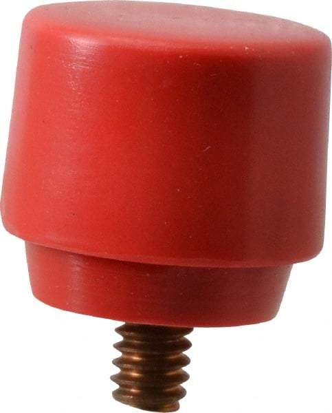 NUPLA - 1" Face Diam, Grade Medium, Red Hammer Tip/Face - Brass - Americas Industrial Supply