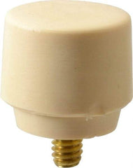 NUPLA - 1" Face Diam, Grade Medium Hard, Cream Hammer Tip/Face - Brass - Americas Industrial Supply