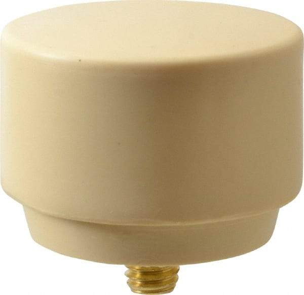 NUPLA - 2" Face Diam, Grade Medium Hard, Cream Hammer Tip/Face - Brass - Americas Industrial Supply