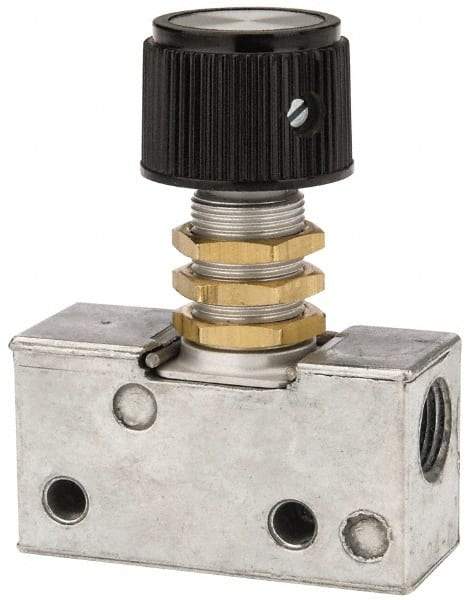 ARO/Ingersoll-Rand - 0.195 CV Rate & 7.5 CFM 3 Way Air Valve - Panel Button, Spring Return, 150 Max psi - Americas Industrial Supply