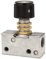 ARO/Ingersoll-Rand - 0.195 CV Rate & 7.5 CFM 3 Way Air Valve - Panel Button, Spring Return, 150 Max psi - Americas Industrial Supply