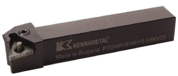 Kennametal - PTGN, Left Hand Cut, 0° Lead Angle, 20mm Shank Height x 20mm Shank Width, Negative Rake Indexable Turning Toolholder - 125mm OAL, TN..1604.. Insert Compatibility, Series Kenlever - Americas Industrial Supply