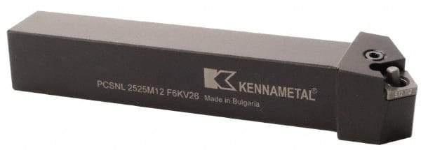 Kennametal - PCSN, Right Hand Cut, 45° Lead Angle, 25mm Shank Height x 25mm Shank Width, Negative Rake Indexable Turning Toolholder - 150mm OAL, CN..1204.. Insert Compatibility, Series Kenlever - Americas Industrial Supply