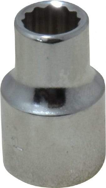 Proto - 3/8" Drive, Standard Hand Socket - 12 Points, 1-3/32" OAL, Chrome Finish - Americas Industrial Supply