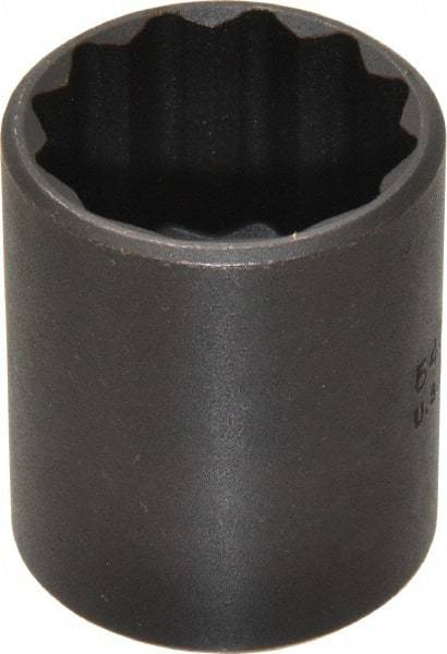 Proto - 1", 1/2" Drive, Standard Hand Socket - 12 Points, 1-9/16" OAL, Alloy Steel, Black Finish - Americas Industrial Supply