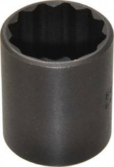 Proto - 1", 1/2" Drive, Standard Hand Socket - 12 Points, 1-9/16" OAL, Alloy Steel, Black Finish - Americas Industrial Supply