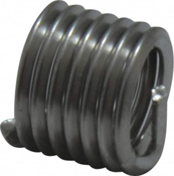 Recoil - M6x1.00 Metric Coarse, 9mm OAL, Free Running Helical Insert - 6-3/4 Free Coils, Tanged, Stainless Steel, Bright Finish, 1-1/2D Insert Length - Exact Industrial Supply