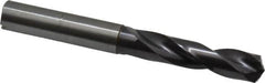 Guhring - 3/8" 140° Spiral Flute Solid Carbide Screw Machine Drill Bit - FIREX Finish, Right Hand Cut, 47mm Flute Length, 89mm OAL, SU Point, Straight Shank, Through Coolant - Americas Industrial Supply