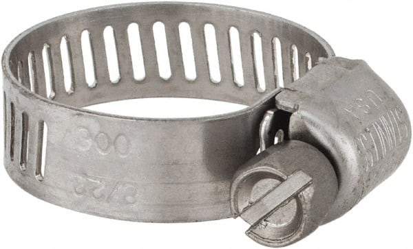 IDEAL TRIDON - SAE Size 6, 5/16 to 7/8" Diam, Stainless Steel Miniature Worm Drive Clamp - 5/16" Wide, Material Grade 301, Series 350 - Americas Industrial Supply