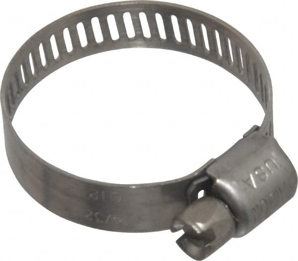 IDEAL TRIDON - SAE Size 12, 9/16 to 1-1/4" Diam, Stainless Steel Miniature Worm Drive Clamp - 5/16" Wide, Material Grade 301, Series 350 - Americas Industrial Supply