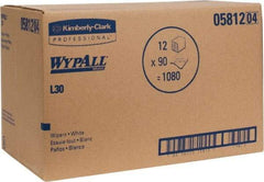 WypAll - L30 1/4 Fold General Purpose Wipes - Poly Pack, 13" x 12-1/2" Sheet Size, White - Americas Industrial Supply