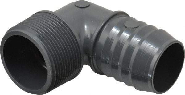 Value Collection - 1-1/2" Barb, 1-1/2 MIPT, Multiple Barbed Tube Elbow - PVC, Male - Americas Industrial Supply