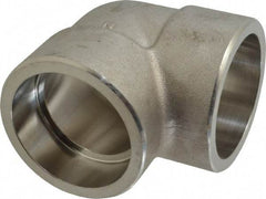 Merit Brass - 2" Grade 304 Stainless Steel Pipe 90° Elbow - Socket Weld x Socket Weld End Connections, 3,000 psi - Americas Industrial Supply