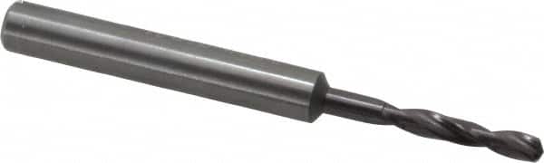 Guhring - 3.1mm 140° Spiral Flute Solid Carbide Screw Machine Drill Bit - FIREX Finish, Right Hand Cut, 20mm Flute Length, 62mm OAL, SU Point, Straight Shank, Through Coolant - Americas Industrial Supply