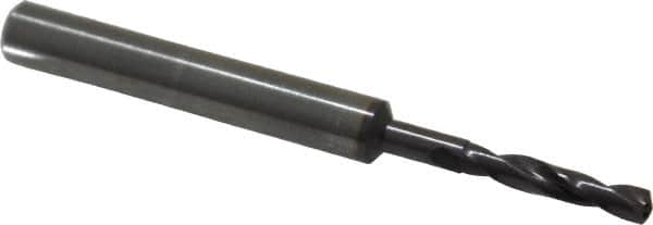 Guhring - 1/8" 140° Spiral Flute Solid Carbide Screw Machine Drill Bit - FIREX Finish, Right Hand Cut, 20mm Flute Length, 62mm OAL, SU Point, Straight Shank, Through Coolant - Americas Industrial Supply