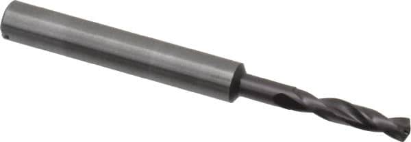 Guhring - 3.5mm 140° Spiral Flute Solid Carbide Screw Machine Drill Bit - FIREX Finish, Right Hand Cut, 20mm Flute Length, 62mm OAL, SU Point, Straight Shank, Through Coolant - Americas Industrial Supply