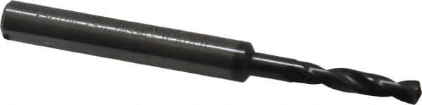 Guhring - #28 140° Spiral Flute Solid Carbide Screw Machine Drill Bit - FIREX Finish, Right Hand Cut, 20mm Flute Length, 62mm OAL, SU Point, Straight Shank, Through Coolant - Americas Industrial Supply