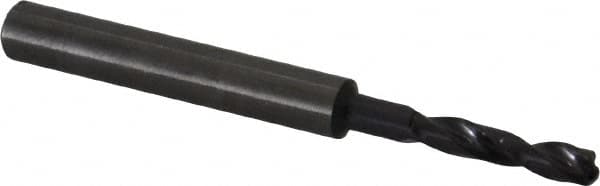 Guhring - 3.7mm 140° Spiral Flute Solid Carbide Screw Machine Drill Bit - FIREX Finish, Right Hand Cut, 20mm Flute Length, 62mm OAL, SU Point, Straight Shank, Through Coolant - Americas Industrial Supply