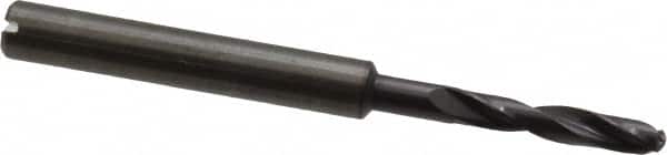 Guhring - #25 140° Spiral Flute Solid Carbide Screw Machine Drill Bit - FIREX Finish, Right Hand Cut, 24mm Flute Length, 66mm OAL, SU Point, Straight Shank, Through Coolant - Americas Industrial Supply