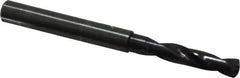 Guhring - 5.1mm 140° Spiral Flute Solid Carbide Screw Machine Drill Bit - FIREX Finish, Right Hand Cut, 28mm Flute Length, 66mm OAL, SU Point, Straight Shank, Through Coolant - Americas Industrial Supply