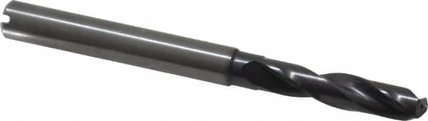 Guhring - 5.4mm 140° Spiral Flute Solid Carbide Screw Machine Drill Bit - FIREX Finish, Right Hand Cut, 28mm Flute Length, 66mm OAL, SU Point, Straight Shank, Through Coolant - Americas Industrial Supply