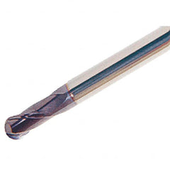 Iscar - 10mm Diam, 18mm LOC, 2 Flute Solid Carbide Ball End Mill - TiAlN Finish, Single End, 100mm OAL, 10mm Shank Diam, Spiral Flute - Americas Industrial Supply