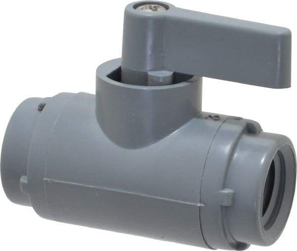 Specialty Mfr - 1/4" Pipe, PVC Standard Ball Valve - Inline - Two Way Flow, FNPT x FNPT Ends, Wedge Handle, 125 WOG - Americas Industrial Supply