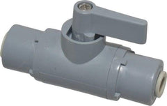 Specialty Mfr - 1/4" Pipe, PVC Standard Ball Valve - Inline - Two Way Flow, Push-to-Connect x Push-to-Connect Ends, Wedge Handle, 125 WOG - Americas Industrial Supply