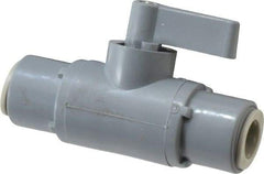 Specialty Mfr - 3/8" Pipe, PVC Standard Ball Valve - Inline - Two Way Flow, Push-to-Connect x Push-to-Connect Ends, Wedge Handle, 125 WOG - Americas Industrial Supply
