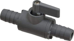 Specialty Mfr - 1/2" Pipe, PVC Standard Ball Valve - Inline - Two Way Flow, Barbed x Barbed Ends, Wedge Handle, 125 WOG - Americas Industrial Supply