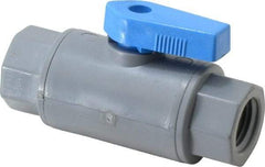 Specialty Mfr - 1/4" Pipe, PVC Standard Ball Valve - Inline - One Way Flow, FNPT x FNPT Ends, Wedge Handle, 125 WOG - Americas Industrial Supply