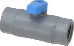 Specialty Mfr - 3/8" Pipe, PVC Standard Ball Valve - Inline - One Way Flow, FNPT x FNPT Ends, Wedge Handle, 125 WOG - Americas Industrial Supply