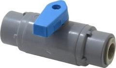 Specialty Mfr - 3/8" Pipe, PVC Standard Ball Valve - Inline - One Way Flow, Push-to-Connect x Push-to-Connect Ends, Wedge Handle, 125 WOG - Americas Industrial Supply