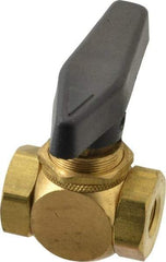 Specialty Mfr - 1/8" Pipe, Brass Standard Ball Valve - Inline - Two Way Flow, FNPT x FNPT Ends, Wedge Handle, 500 WOG - Americas Industrial Supply