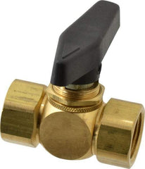 Specialty Mfr - 1/2" Pipe, Brass Standard Ball Valve - Inline - Two Way Flow, FNPT x FNPT Ends, Wedge Handle, 500 WOG - Americas Industrial Supply