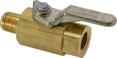 Specialty Mfr - 1/8" Pipe, Brass Standard Ball Valve - Inline - Two Way Flow, MNPT x FNPT Ends, Lever Handle, 500 WOG - Americas Industrial Supply