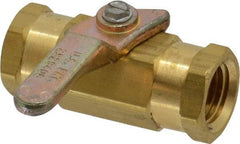 Specialty Mfr - 1/4" Pipe, Brass Standard Ball Valve - Inline - Two Way Flow, FNPT x FNPT Ends, Lever Handle, 500 WOG - Americas Industrial Supply