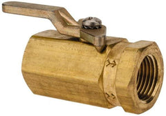 Specialty Mfr - 3/8" Pipe, Brass Standard Ball Valve - Inline - One Way Flow, FNPT x FNPT Ends, Lever Handle, 500 WOG - Americas Industrial Supply