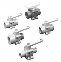 Specialty Mfr - 1" Pipe, PVC Standard Ball Valve - Inline - Two Way Flow, FNPT x FNPT Ends, Lever Handle, 125 WOG - Americas Industrial Supply