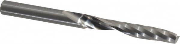 Onsrud - 1/4" Cutting Diam x 1-1/2" Length of Cut, 1 Flute, Upcut Spiral Router Bit - Uncoated, Right Hand Cut, Solid Carbide, 3" OAL x 1/4" Shank Diam, Single Edge, 21° Helix Angle - Americas Industrial Supply