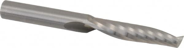 Onsrud - 3/8" Cutting Diam x 1-5/8" Length of Cut, 1 Flute, Upcut Spiral Router Bit - Uncoated, Right Hand Cut, Solid Carbide, 3-1/2" OAL x 3/8" Shank Diam, Single Edge, 21° Helix Angle - Americas Industrial Supply