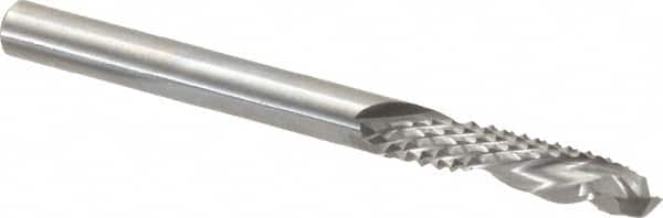 Onsrud - 1/4" Cut Diam, 1/4" Shank Diam, Cylinder Head Double Cut Burr - Carbide, Flat End, 1" LOC, 3" OAL - Americas Industrial Supply