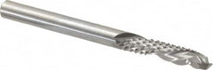 Onsrud - 1/4" Cut Diam, 1/4" Shank Diam, Cylinder Head Double Cut Burr - Carbide, Flat End, 1" LOC, 3" OAL - Americas Industrial Supply