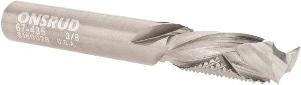 Onsrud - 3/8" Cut Diam, 3/8" Shank Diam, Cylinder Head Double Cut Burr - Carbide, Flat End, 1" LOC, 3" OAL - Americas Industrial Supply